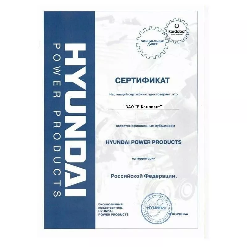 Компания HYUNDAI POWER PRODUCTS